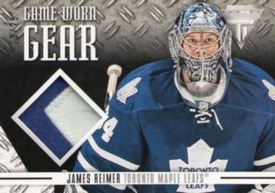 James Reimer 2012 Panini Rookie Anthology #GG-RE Titanium Game worn Gear Patch /25 RAW