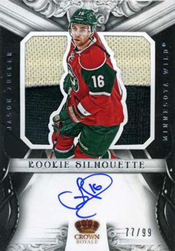 Jason Zucker 2012 Panini Rookie Anthology #67 Crown Royale Rookie Silhouette Prime /99 RAW