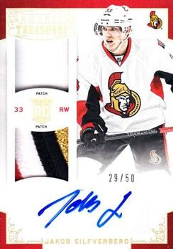 Jakob Silfverberg 2012 Panini Rookie Anthology #136 Rookie Treasures Patch /99 RAW
