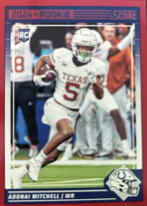 Adonai Mitchell 2024 Score #340 Red Rookie RAW