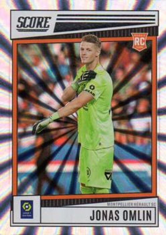 Jonas Omlin 2022 Score Ligue 1 Uber Eats #113 Laser Rookie RAW