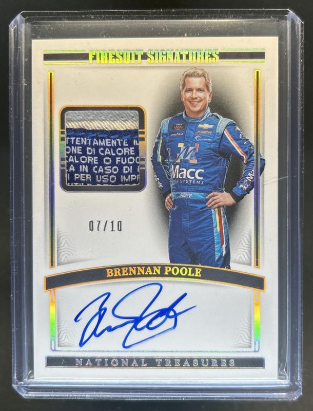 2024 National Treasures NASCAR #13 Firesuit Signatures - Holo Gold /10