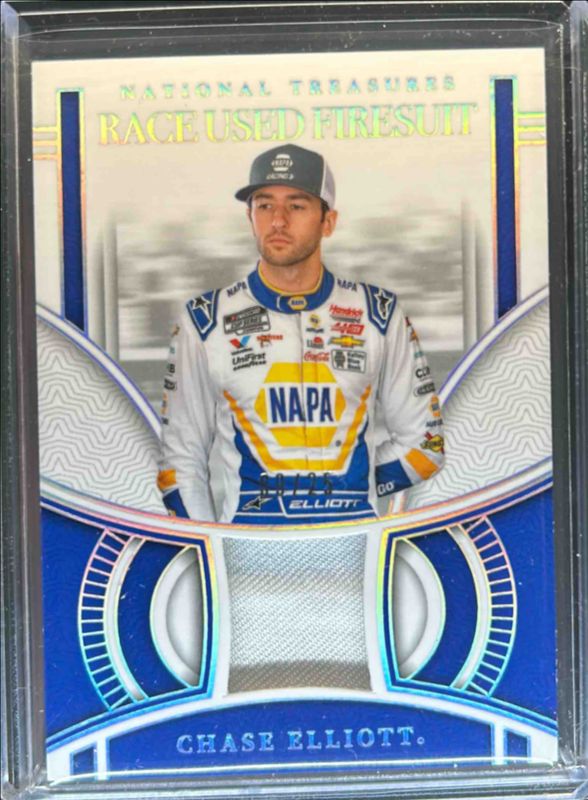 Chase Elliott 2024 National Treasures NASCAR #RUF-CET Race Used Firesuit - Silver Holo /25 RAW
