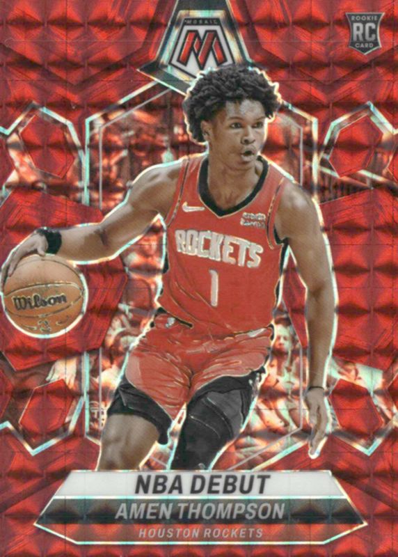 Amen Thompson 2023 Mosaic #269 NBA Debut - Red Rookie RAW