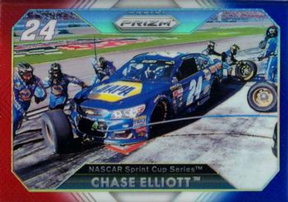 Chase Elliott 2016 Prizm NASCAR #49 Red White Blue Rookie RAW