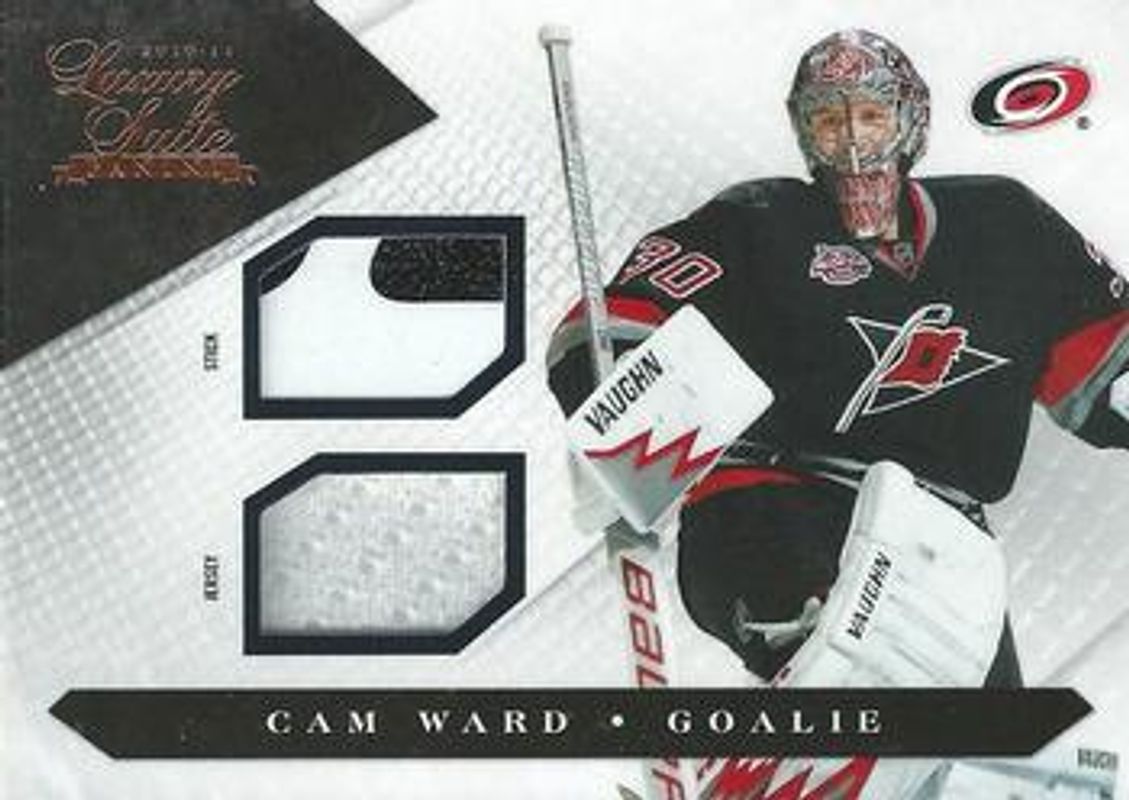Cam Ward (NHL) 2010 Panini Luxury Suite #14 Jerseys Sticks /100 RAW
