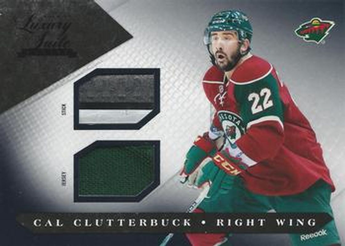 Cal Clutterbuck 2010 Panini Luxury Suite #35 Jerseys Sticks - Black /1 RAW