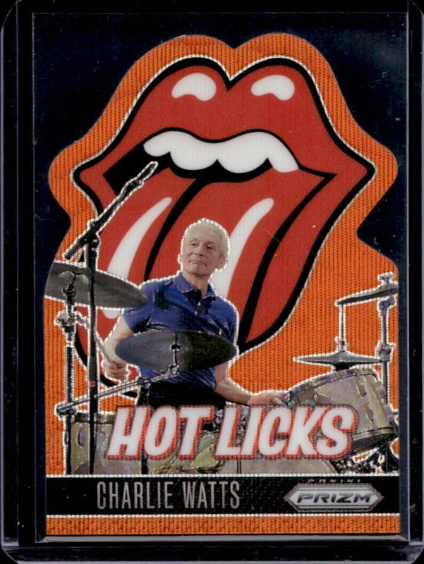 2025 Prizm Rolling Stones #9 Hot Licks Die-Cut - Orange Wave /199