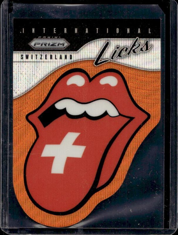 2025 Prizm Rolling Stones #18 International Licks Die-Cut - Orange Wave /199