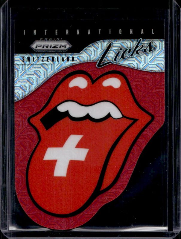 2025 Prizm Rolling Stones #18 International Licks Die-Cut - Red Mojo /99