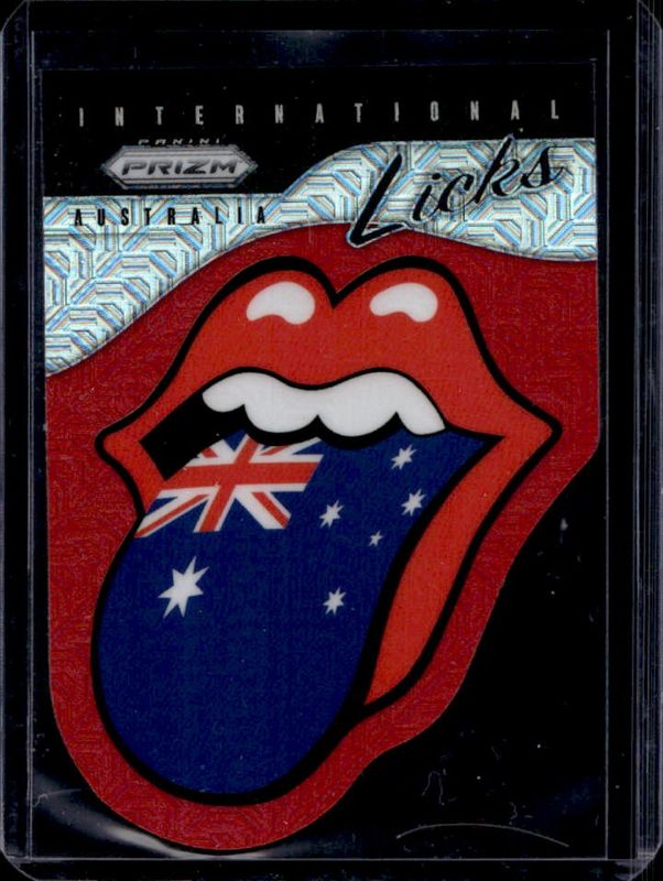 2025 Prizm Rolling Stones #13 International Licks Die-Cut - Red Mojo /99