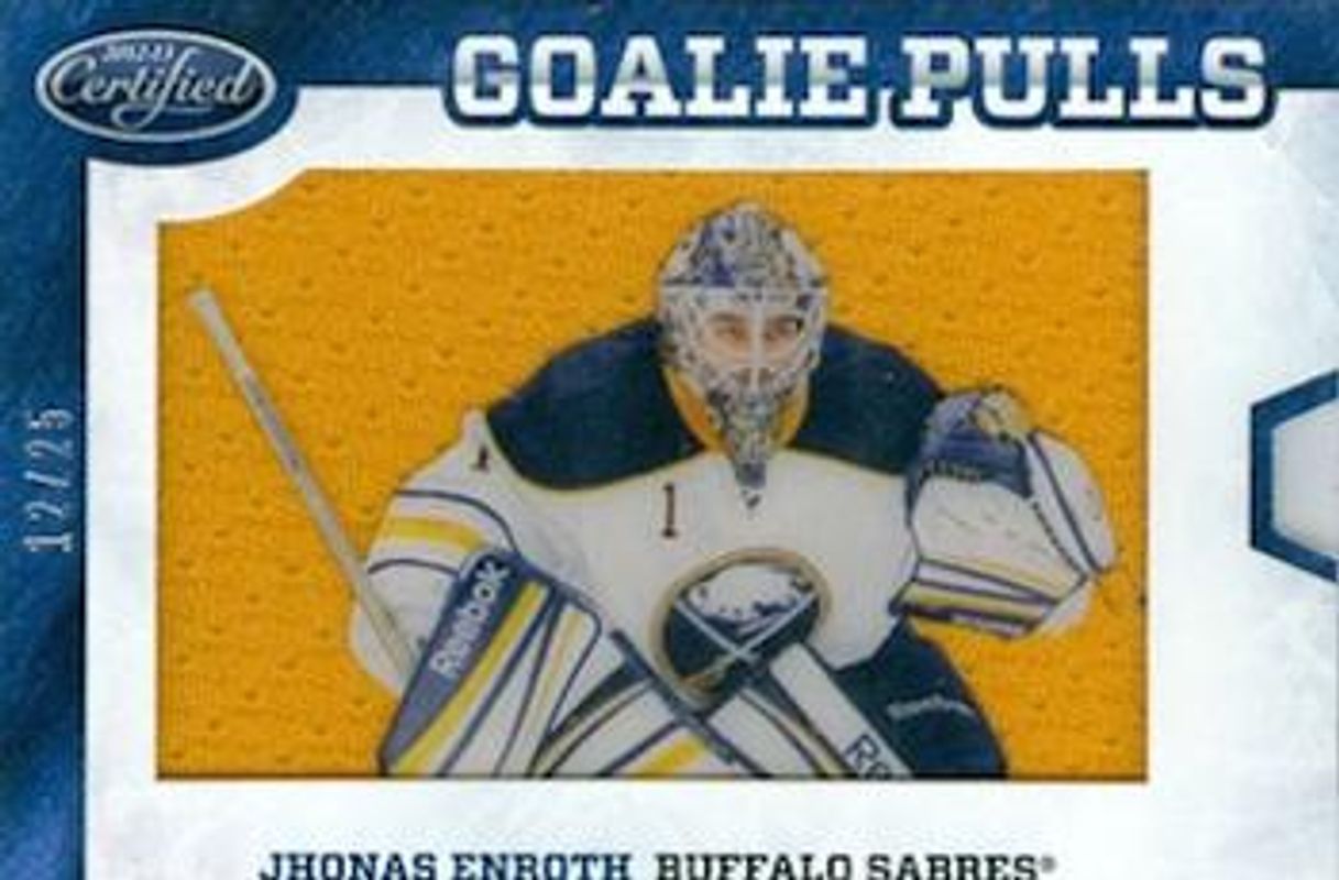 2012 Certified #GP33 Goalie Pulls Jerseys /25