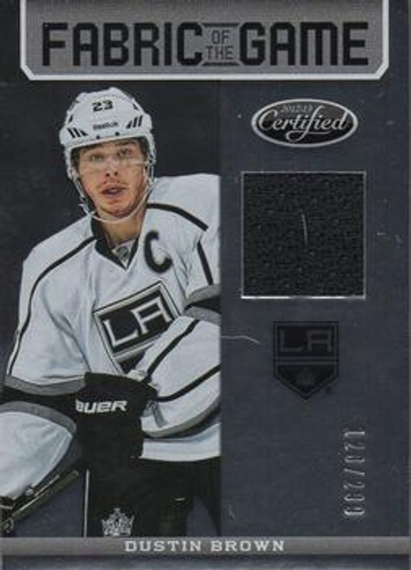 Dustin Brown 2012 Certified #FOG-BRO Fabric of the Game /299 RAW