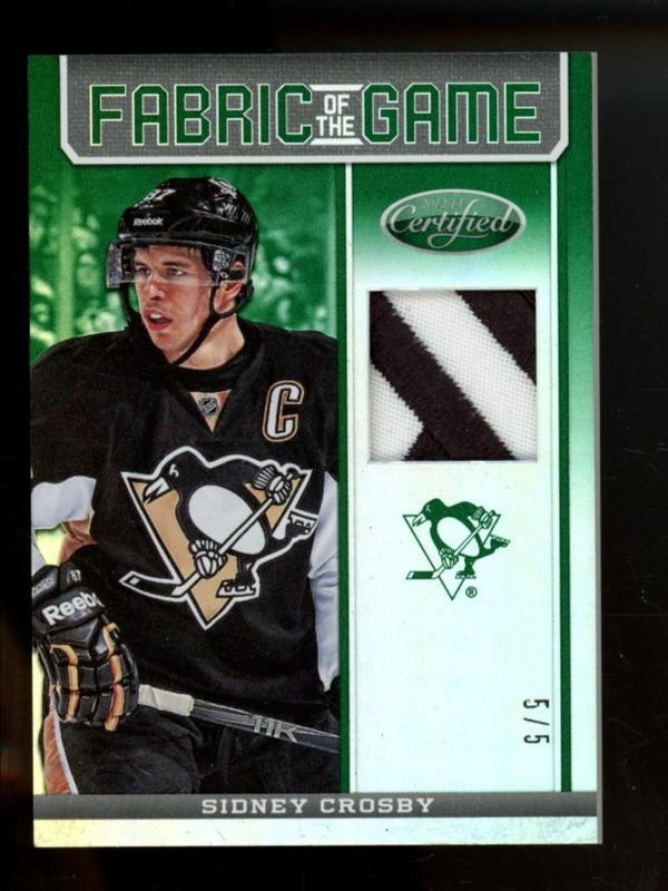 Sidney Crosby 2012 Certified #FOG-SC Fabric of the Game Mirror Emerald Patch /5 RAW