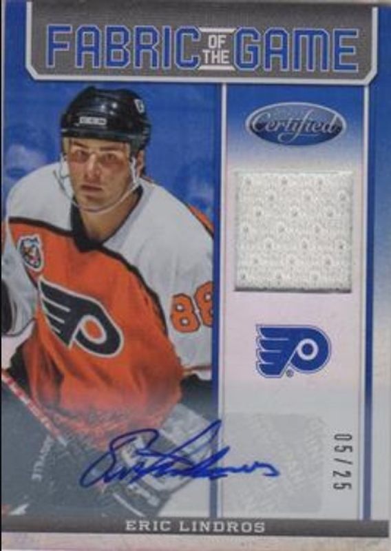 2012 Certified #FOG-EL Fabric of the Game Mirror Blue Jersey Autographs /50