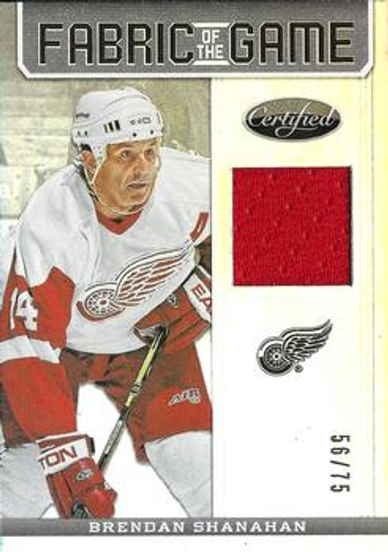 Brendan Shanahan 2012 Certified #FOG-BSH Fabric of the Game - Mirror Hot Box /75 RAW
