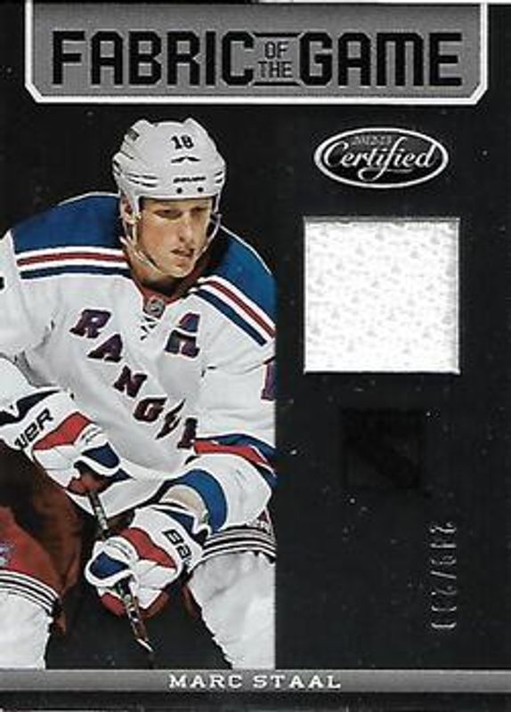 Marc Staal 2012 Certified #FOG-STA Fabric of the Game /299 RAW