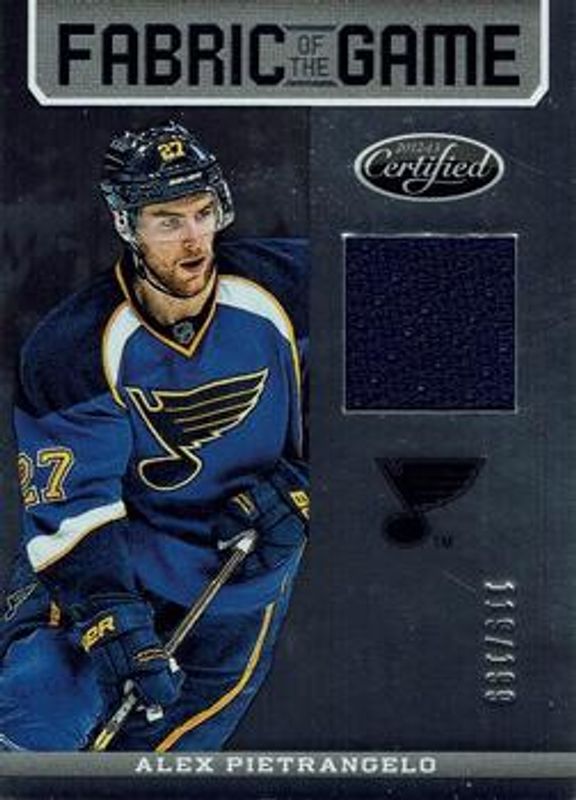 Alex Pietrangelo 2012 Certified #FOG-AP Fabric of the Game /299 RAW
