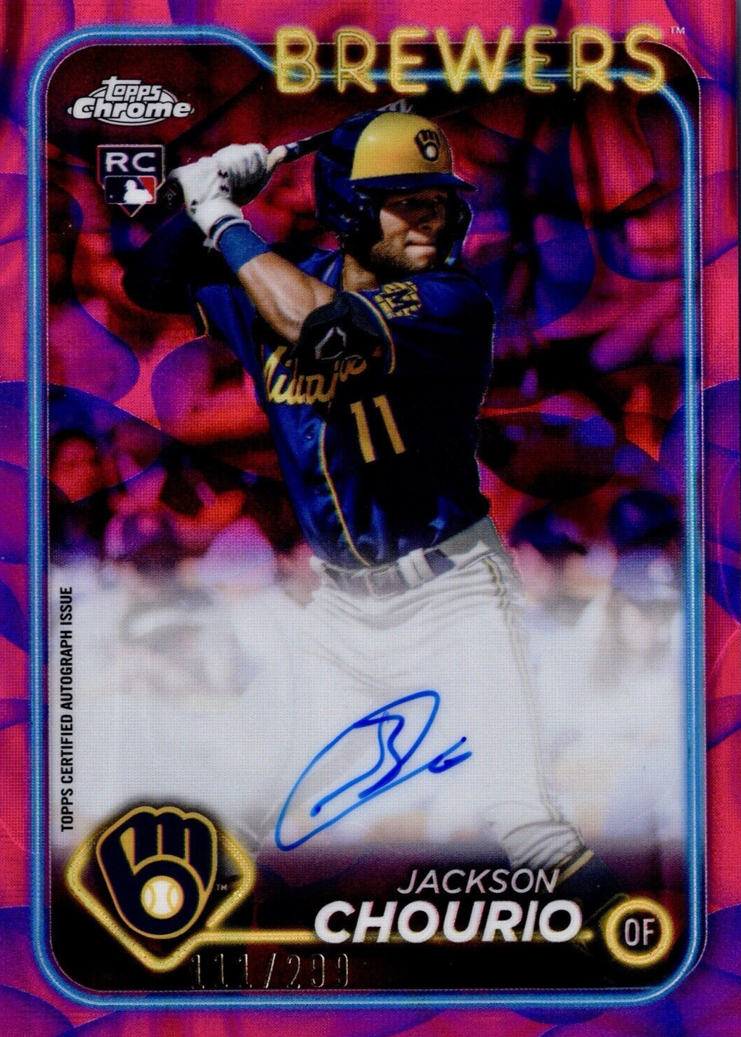 Jackson Chourio 2024 Topps Chrome Update #RA-JC Autographs