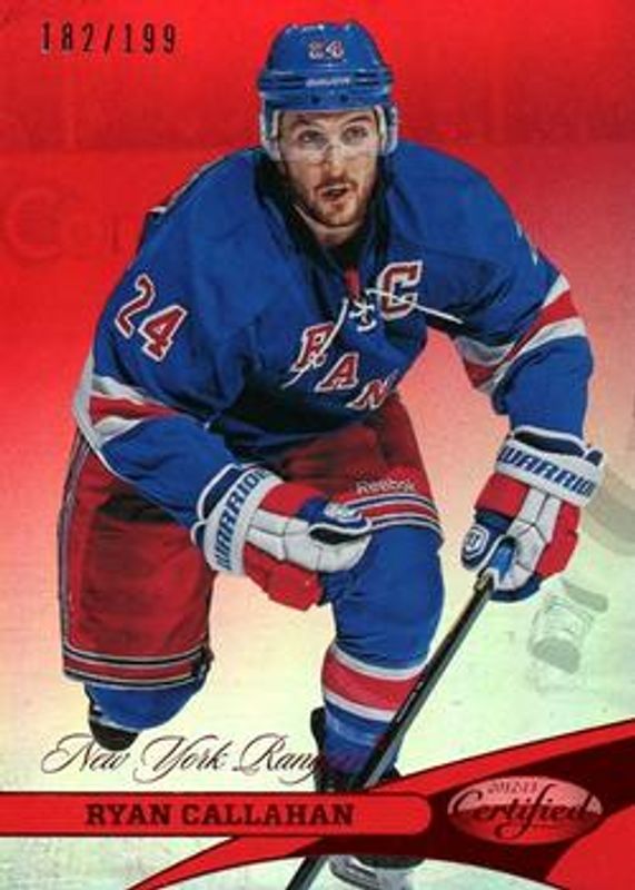 Ryan Callahan 2012 Certified #24 Mirror Red /100 RAW