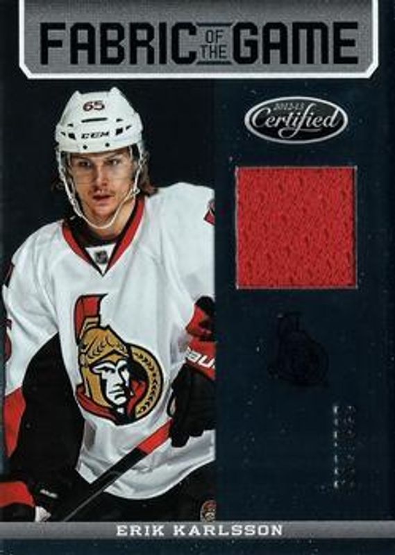Erik Karlsson 2012 Certified #FOG-EK Fabric of the Game /299 RAW