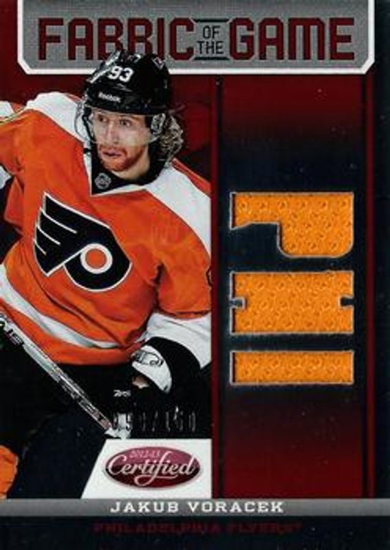 2012 Certified #FOG-JVO Fabric of the Game Mirror Red Jersey Team die-cut /150