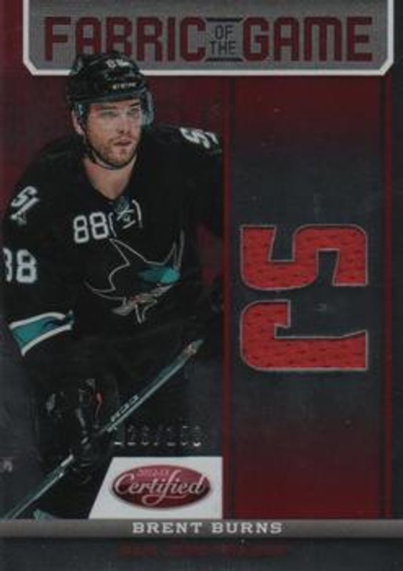 2012 Certified #FOG-BUR Fabric of the Game Mirror Red Jersey Team die-cut /150