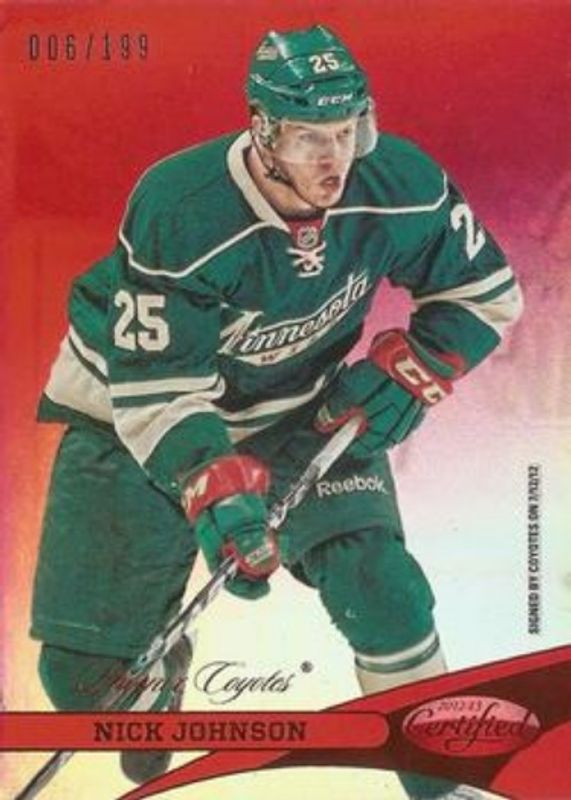 Nick Johnson 2012 Certified #25 Mirror Red /100 RAW