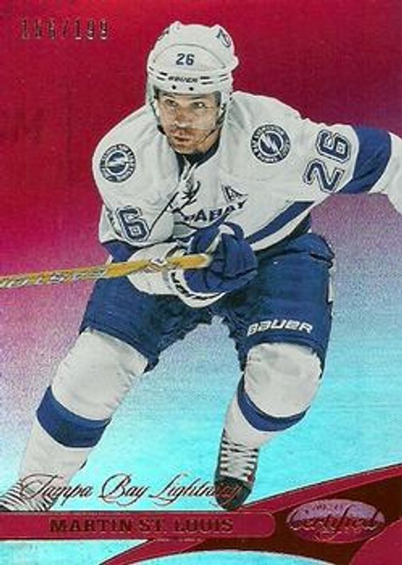 Martin St. Louis 2012 Certified #78 Mirror Red /100 RAW