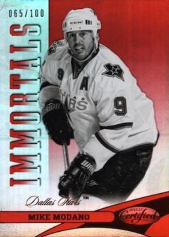 Mike Modano 2012 Certified #138 Mirror Red /100 RAW