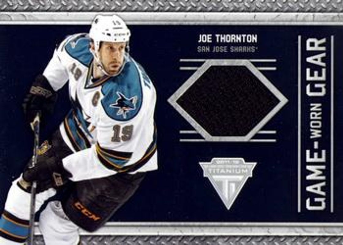 Joe Thornton 2011 Titanium #69 Game Worn Gear RAW