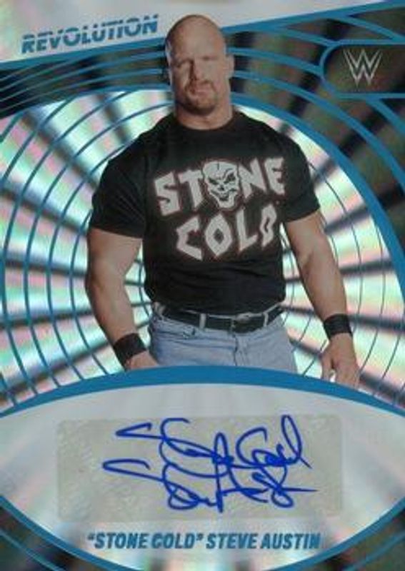Steve Austin 2023 Revolution WWE #AG-SCA Autographs - Sunburst /99 RAW
