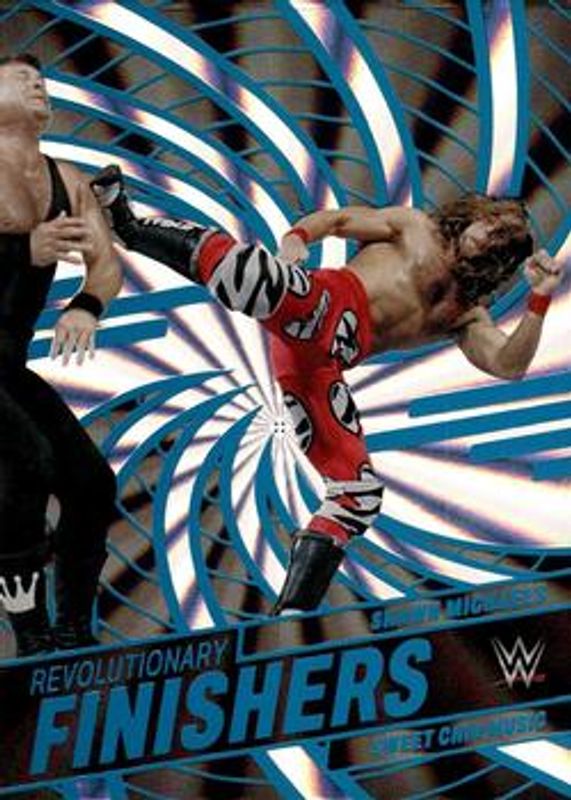 Shawn Michaels 2023 Revolution WWE #7 Revolutionary Finishers - Sunburst /99 RAW