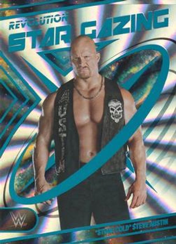 Steve Austin 2023 Revolution WWE #28 Star Gazing - Sunburst /99 RAW