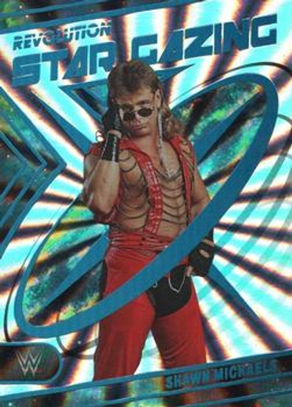 Shawn Michaels 2023 Revolution WWE #22 Star Gazing - Sunburst /99 RAW