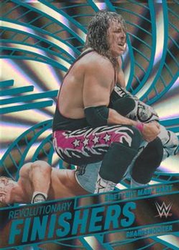 Bret "Hit Man" Hart 2023 Revolution WWE #8 Revolutionary Finishers - Sunburst /99 RAW