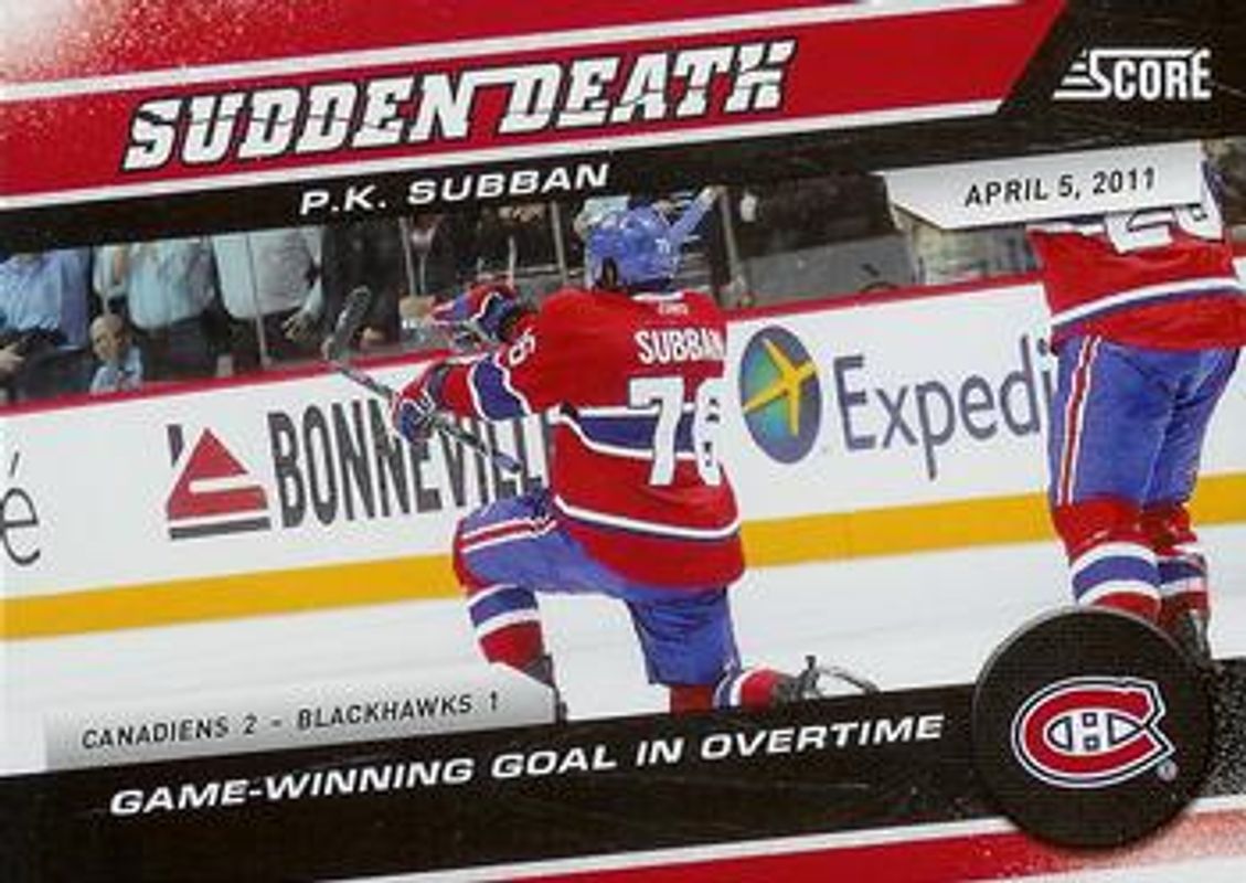 PK Subban 2011 Score #6 Sudden Death RAW