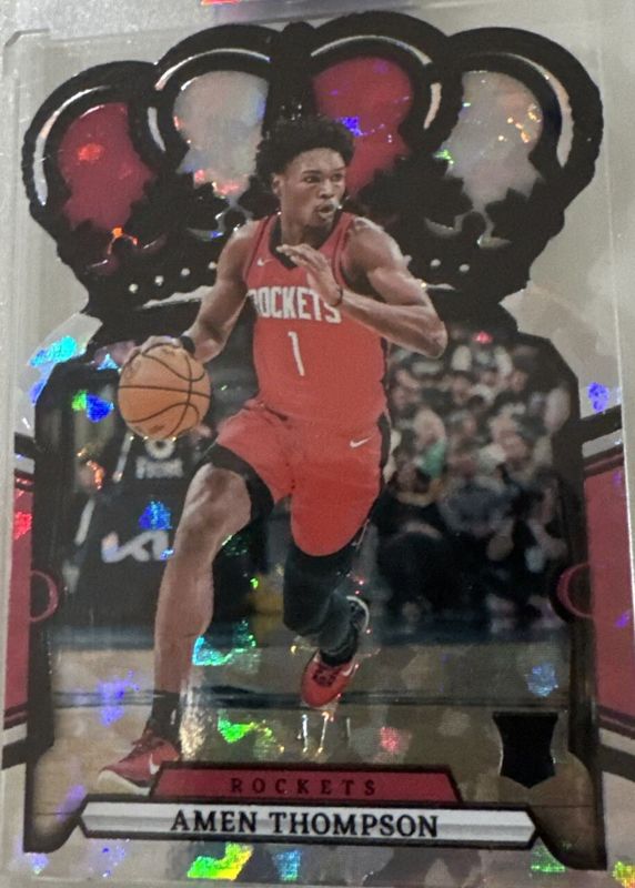 Amen Thompson 2023 Crown Royale #65 FOTL Black Crystal /4 Rookie RAW