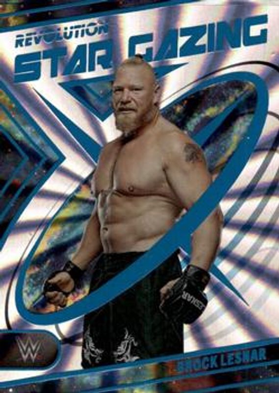 Brock Lesnar 2023 Revolution WWE #7 Star Gazing - Sunburst /99 RAW
