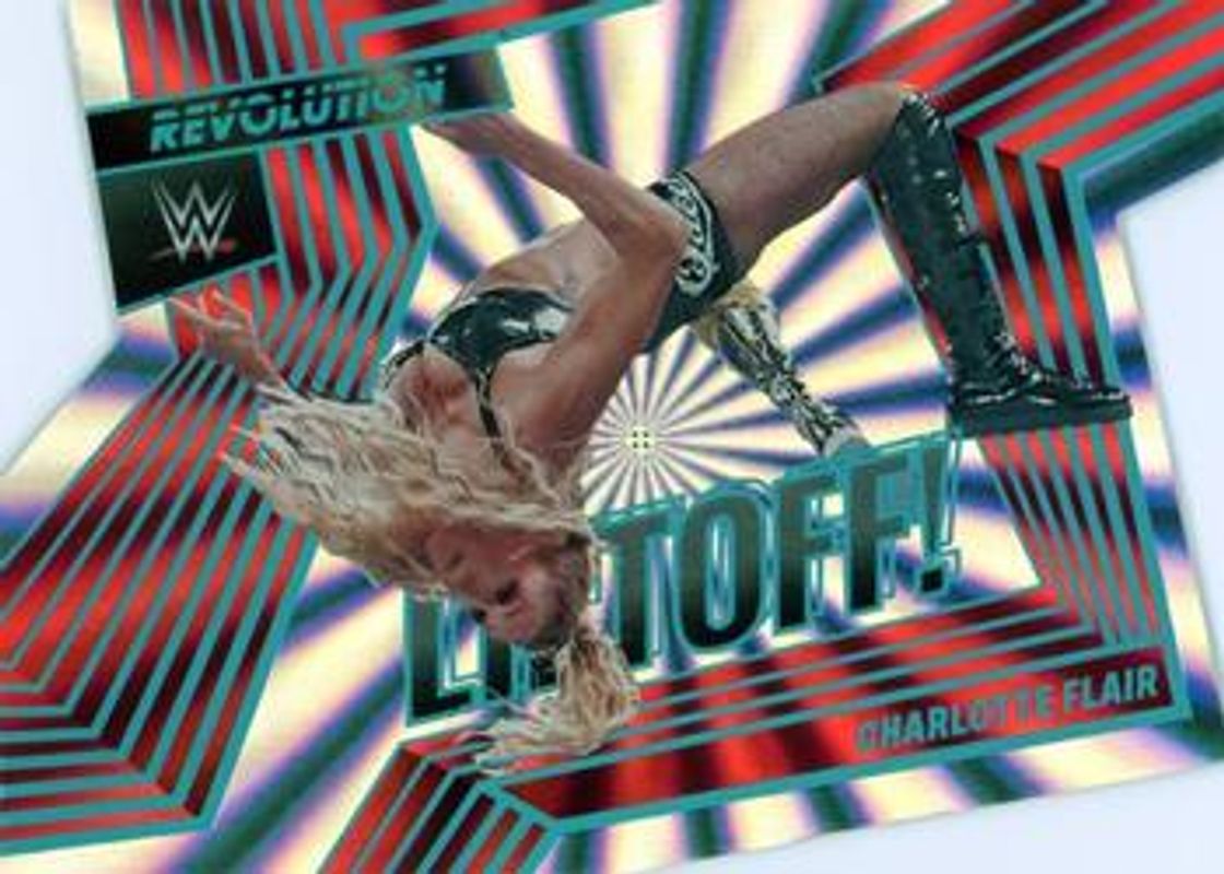 Charlotte Flair 2022 Revolution WWE #3 Liftoff! Sunburst /99 RAW