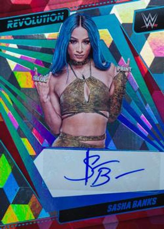Sasha Banks 2022 Revolution WWE #AG-SBK Autographs Cubic /49 RAW