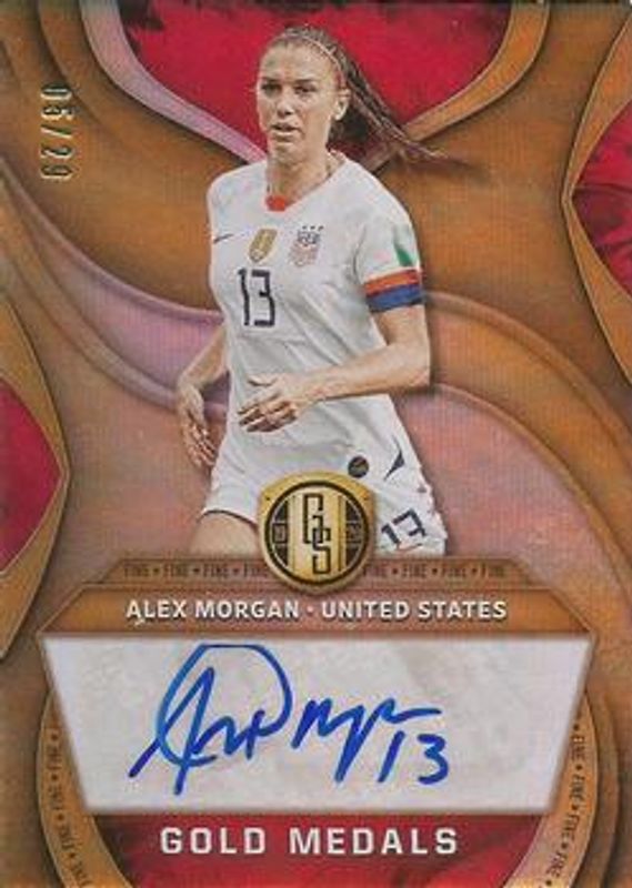 Alex Morgan 2019 Gold Standard #GM-AMG Gold Medals Fine Autographs /29 RAW