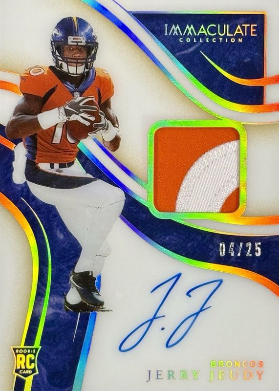 Jerry Jeudy 2020 Immaculate #ISP13 Immaculate Rookie Signature Patches - Gold /25 RAW