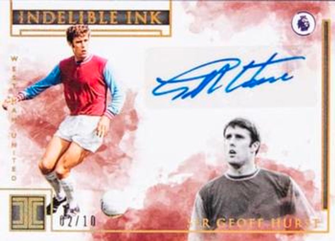 Geoff Hurst 2019 Impeccable Premier League #IN-GHU Indelible Ink - Gold /10 RAW