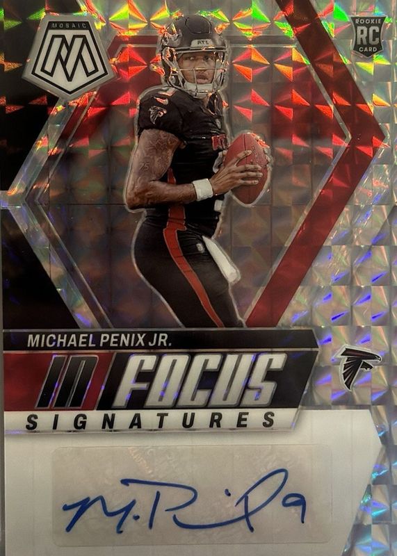 Michael Penix Jr. 2024 Mosaic #IF-MPJ In Focus Signatures Rookie RAW