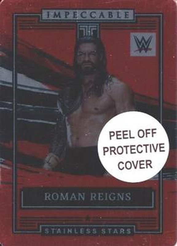 Roman Reigns 2022 Impeccable WWE #11 Stainless Stars - Red /15 RAW