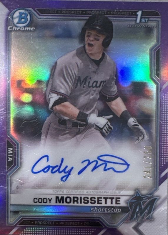 2021 Bowman Draft #CDA-CMO Chrome DP Auto - Purple Refractor /250 (1st)