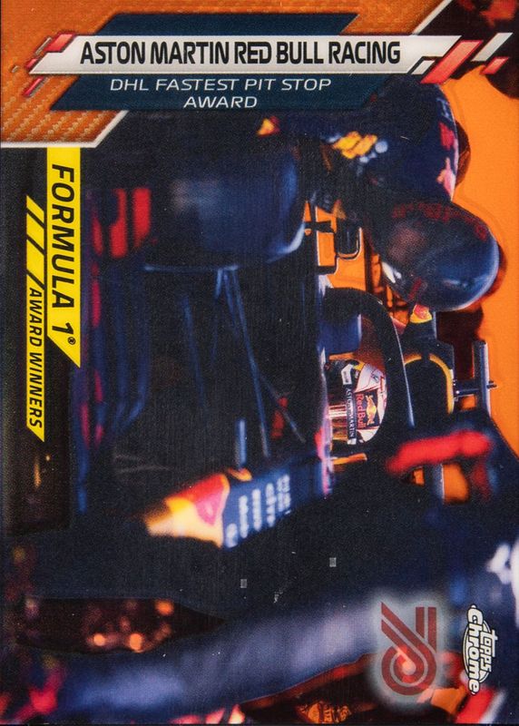 Aston Martin Red Bull Racing 2020 Topps Chrome Formula 1 #194 F1 Award Winners - 70th Anniversary Orange Refractor RAW