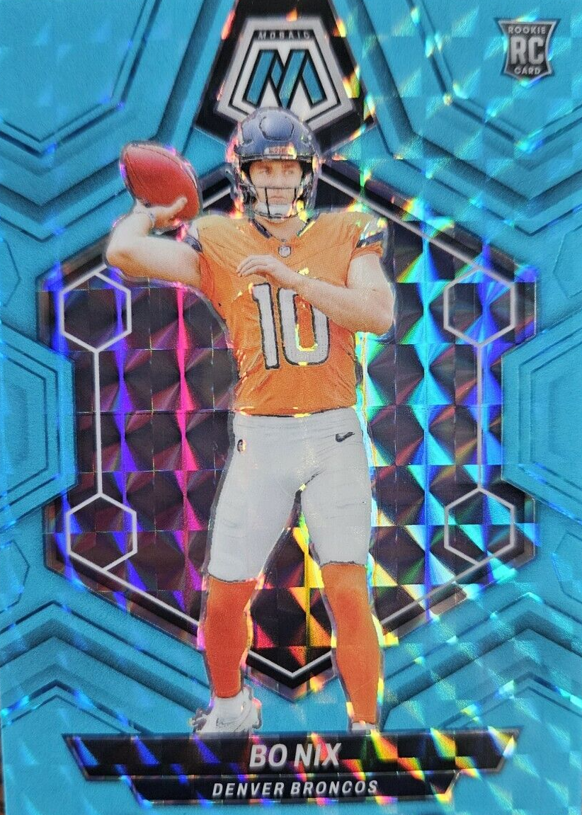 Bo Nix 2024 Mosaic #312 Blue Fluorescent /15 Price Guide - Sports