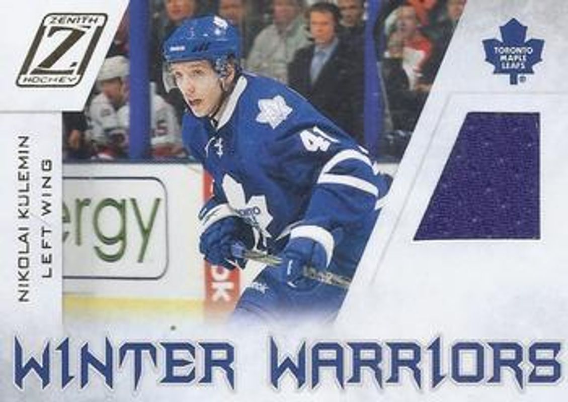 Nikolai Kulemin 2010 Zenith #NK Winter Warriors Materials RAW